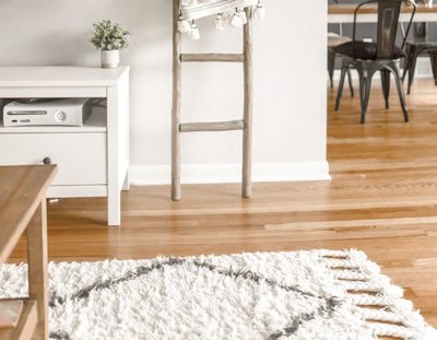 Clean hallway with fresh flooring
